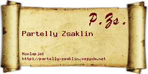 Partelly Zsaklin névjegykártya